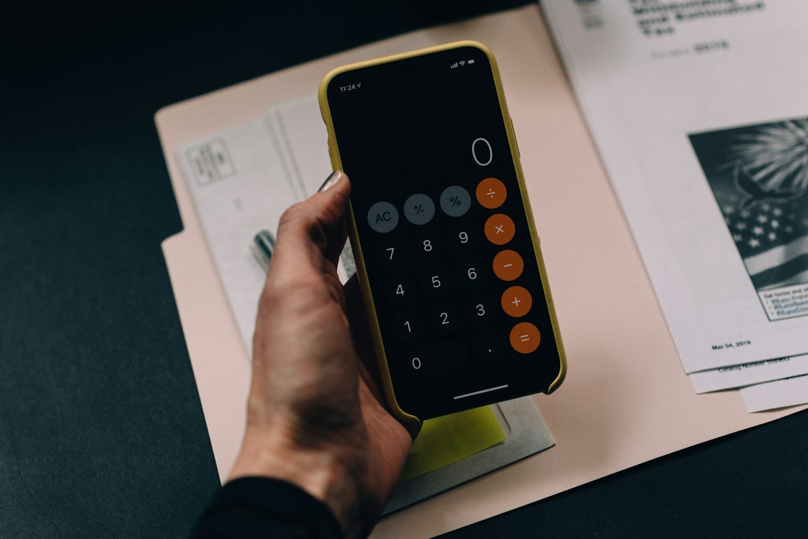 checking contribution margin on a phone calculator